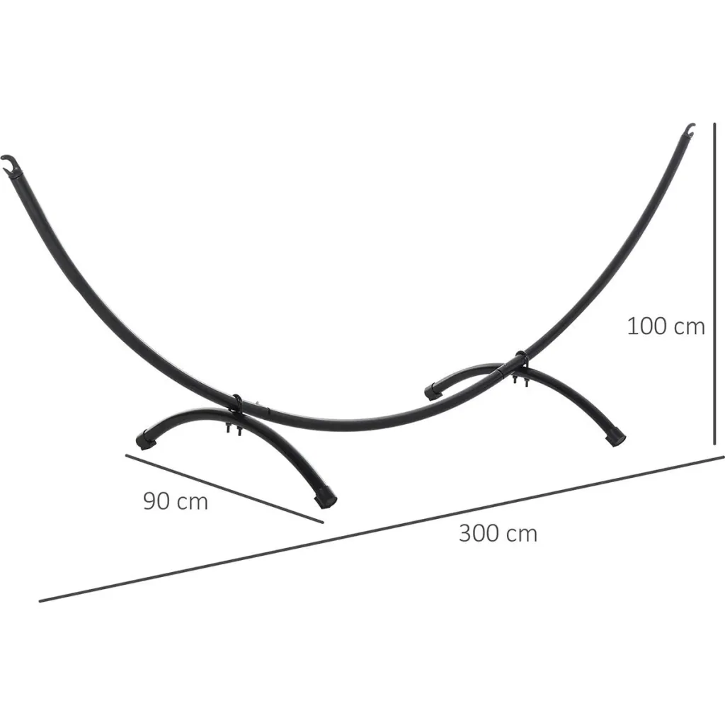 Hängemattengestell aus Metall Schwarz