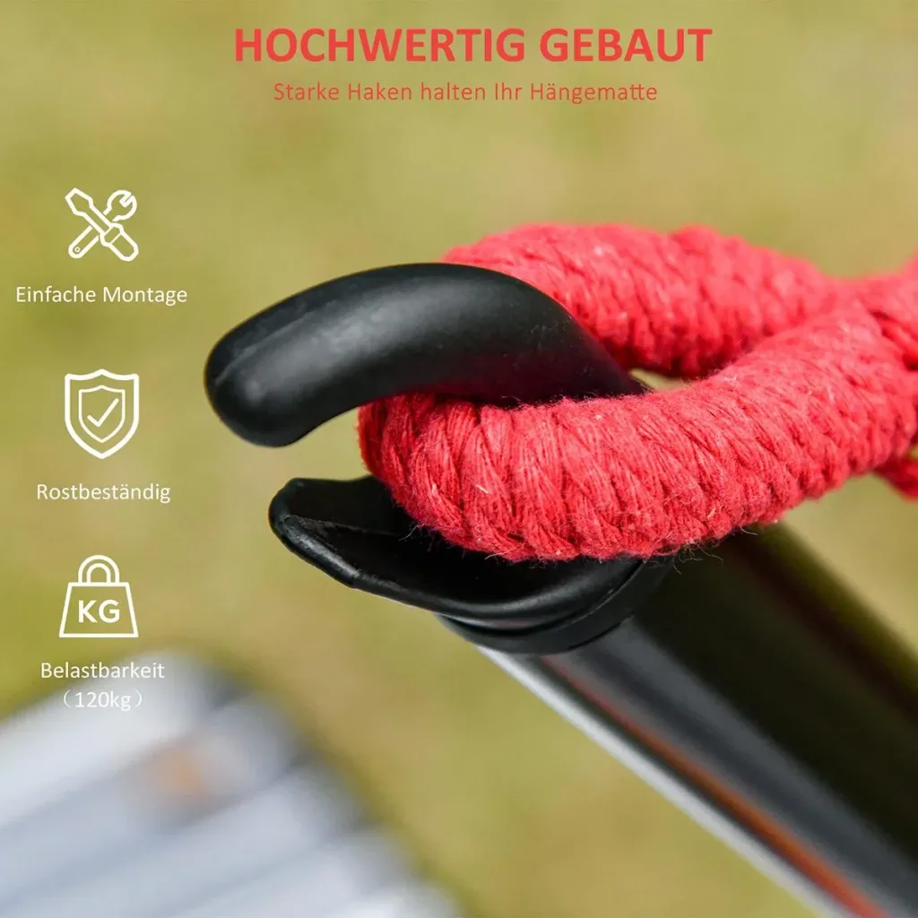 Hängemattengestell aus Metall Schwarz