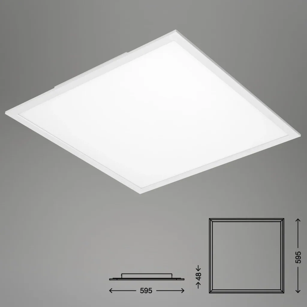 Ultraflaches LED Panel, viereckig, 59,5 cm, CCT, 36 Watt, weiß