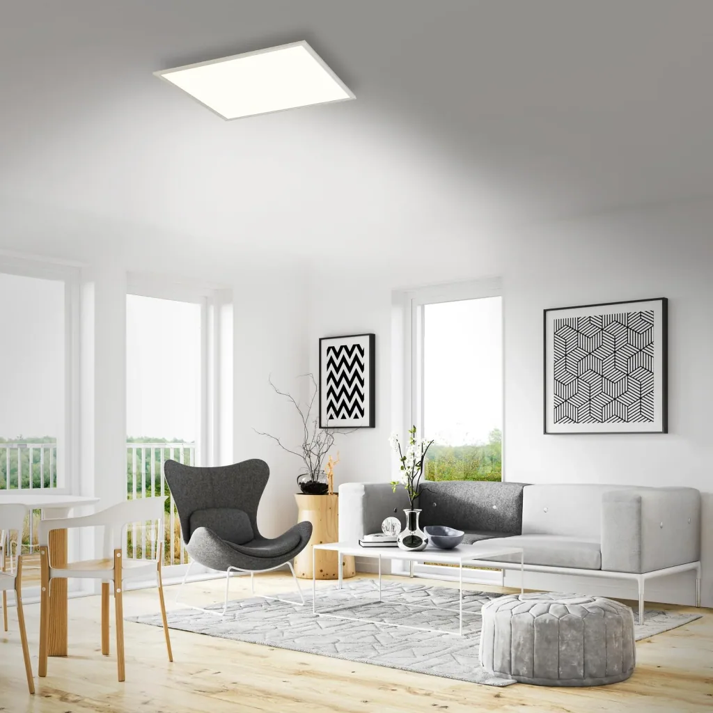 Ultraflaches LED Panel, viereckig, 59,5 cm, CCT, 36 Watt, weiß