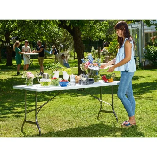 Klapptisch | Campingtisch | Gartentisch | Klapptisch | weiß - Kunststoff 183 x 76 x 74 cm