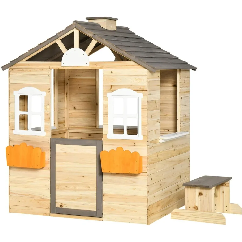 Spielhaus - Kinder 3-7 Jahre - Kiefernholz - 113 x 94 x 134,5 cm