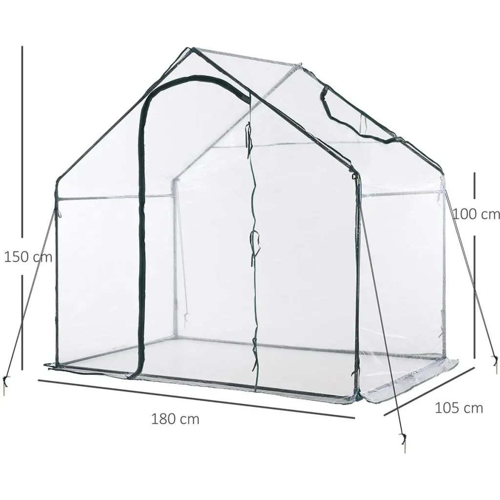 Gewächshaus mit Fenster transparent/dunkelgrün