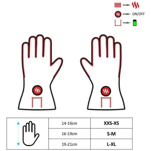 Glovii Beheizbare Universalhandschuhe - Größe L/XL - Schwarz