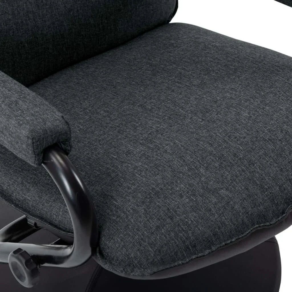 Massagesessel verstellbar mit Fußhocker Stoff dunkelgrau