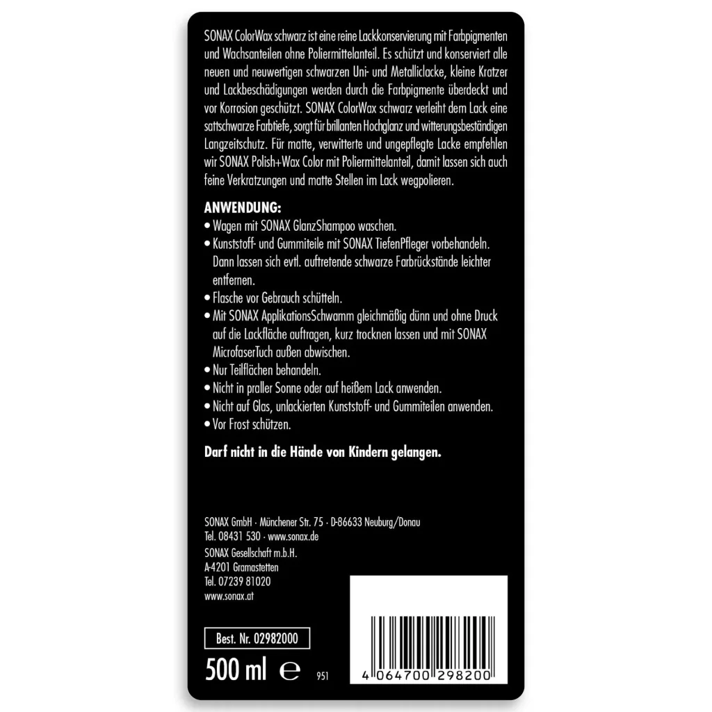 Colorwax schwarz 500 ml