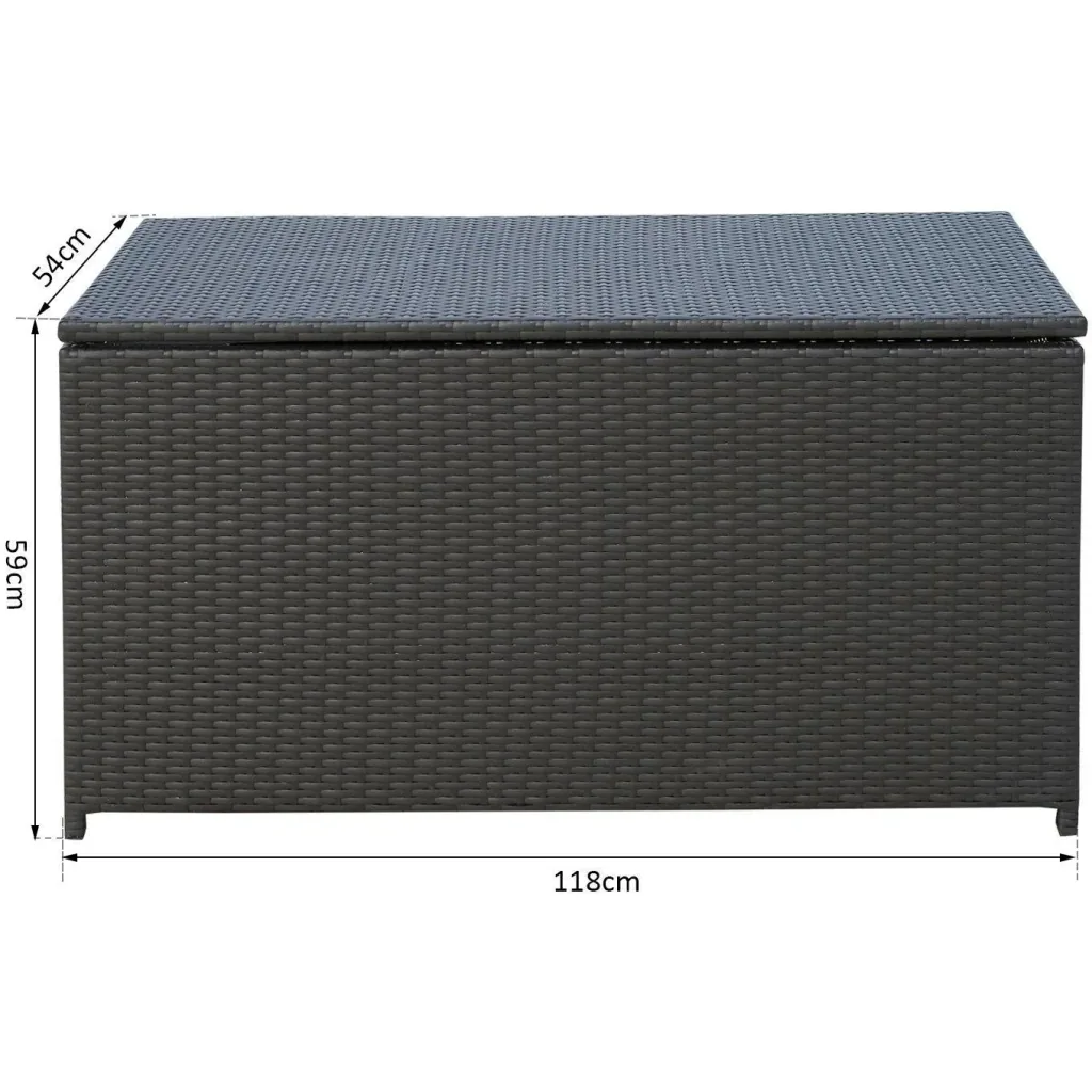 Polyrattan Auflagenbox Gartenbox Metall Braun