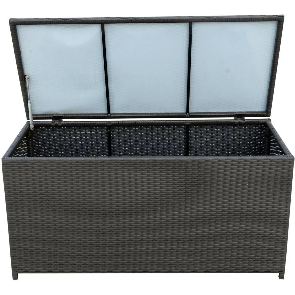 Polyrattan Auflagenbox Gartenbox Metall Braun