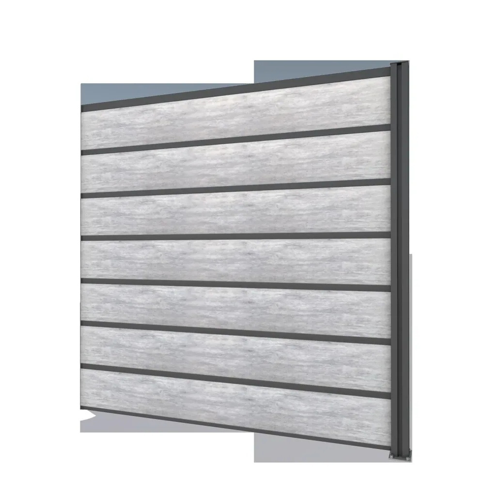 Sichtschutz Erweiterung, anthrazit, 1,94 x 1,86 m, Schichtstoffplatten Betonoptik