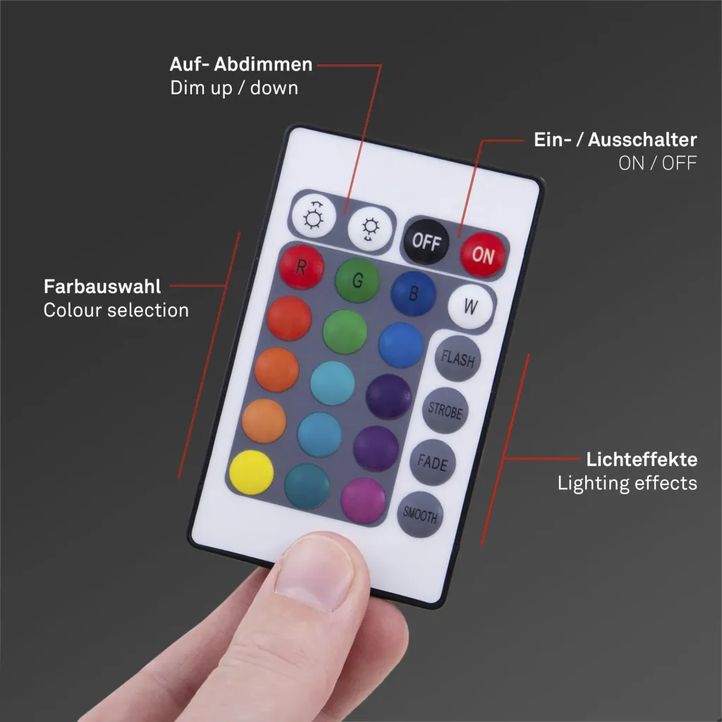 USB RGB-LED Flexband, 5 m, 150 RGB-LEDs, inkl.Fernbedienung, Farbwechsel, selbstklebend