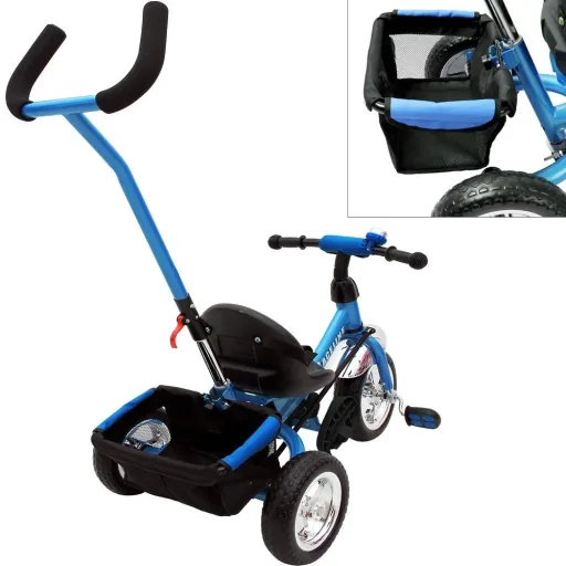 Kinder-Dreirad Raceline - Metall - Schiebestange - blau