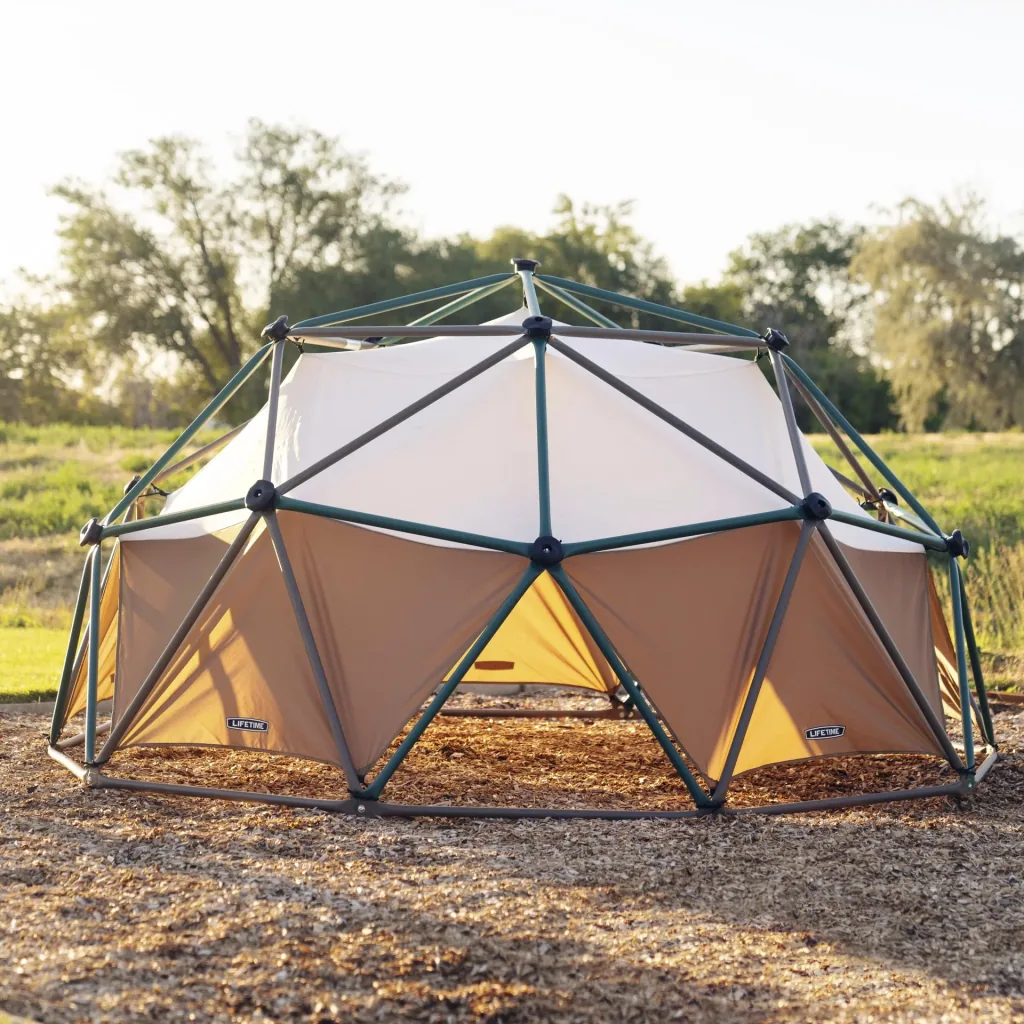 Klettergerüst Geodome mit Zelt grün/bronze
