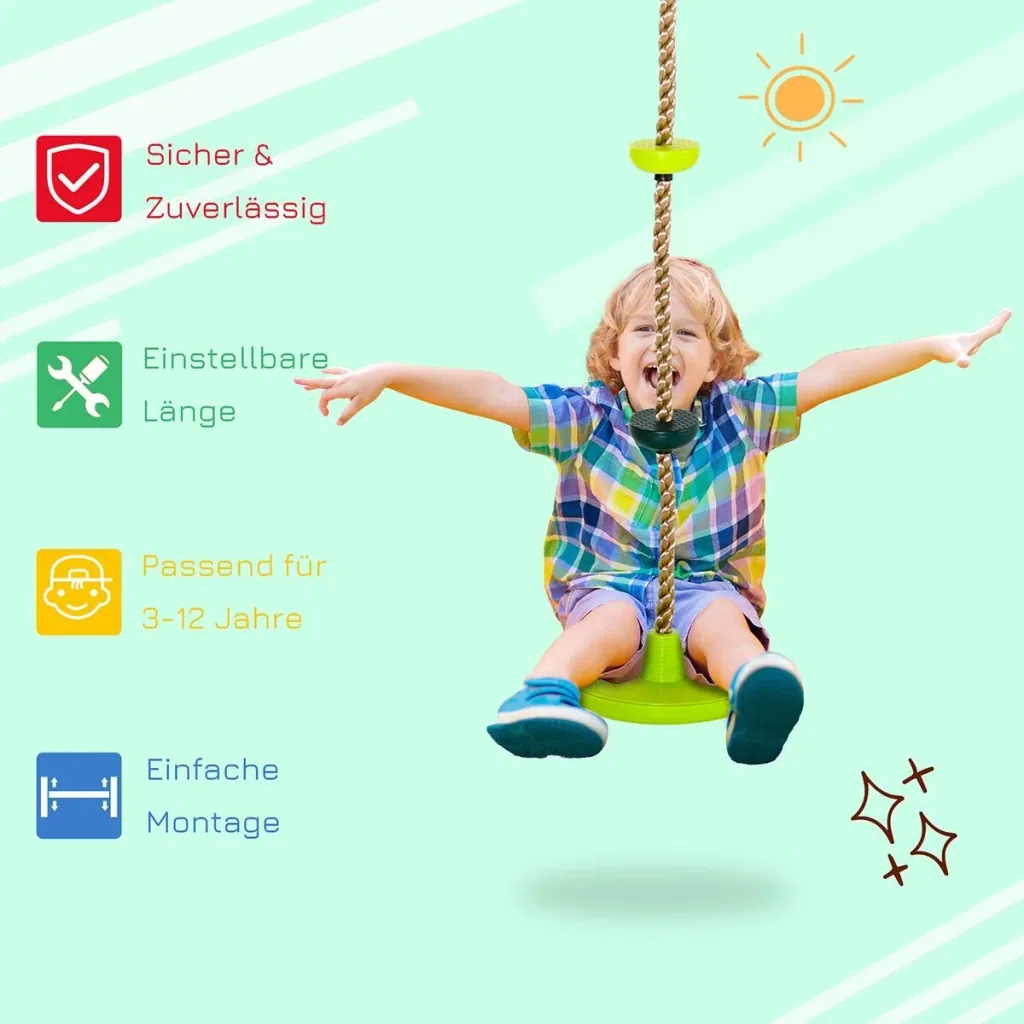 Kletterseil für Kinder gold, rot, blau, grün