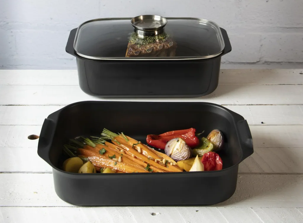DuoVital Keramikbräter mit Dünst- und Gareinsatz 7 Liter - 2in1 mit Aromadeckel