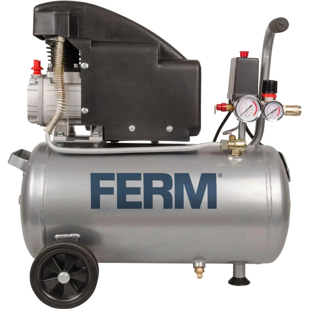 CRM1045 Kompressor - 1100W - 1.5 PS - 24 Liter - Max. 8 Bar - Inkl. 1/4 Inch universale Abkürzung und 2 Manometern