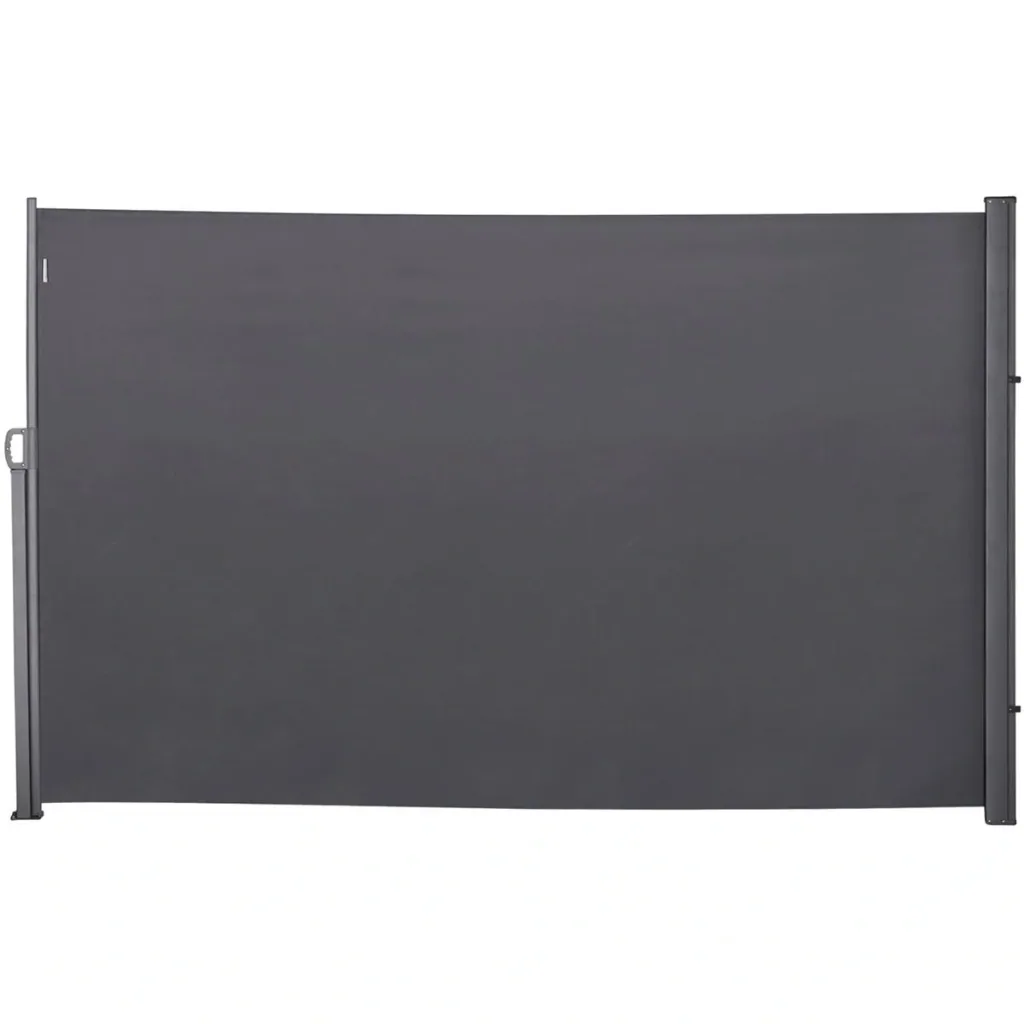 Seitenmarkise, Sicht- und Sonnenschutz, Seitenrollo, Polyester, Grau, 3 x 2 m