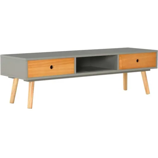 TV-Schrank 120x35x35 cm Kiefer massiv grau