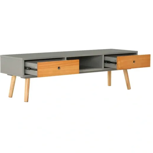 TV-Schrank 120x35x35 cm Kiefer massiv grau