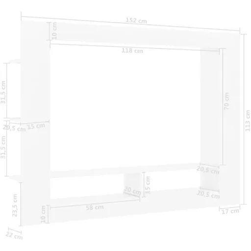 TV-Schrank 152x22x113 cm Spanplatte weiß