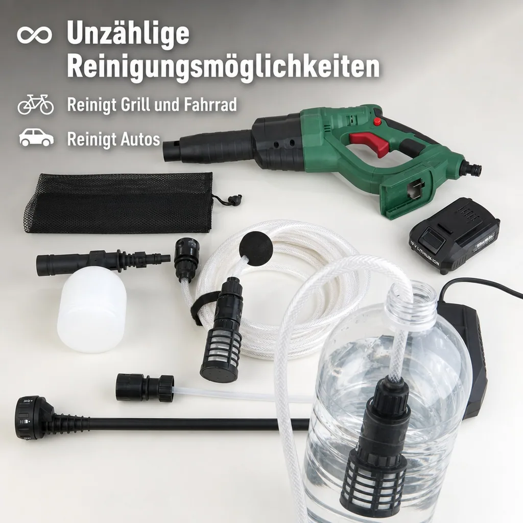 Hochdruckreiniger "Jet Nexx 2", 18 V Li-Ion, inklusive 18 Volt Li - Ion Akku 1,5 Ah und Ladegerät 2,4 A