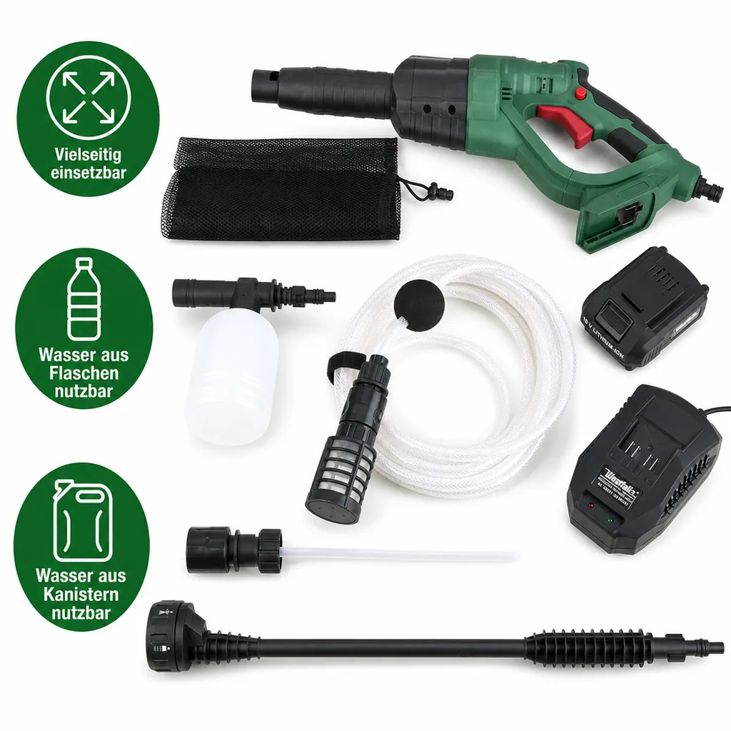 Hochdruckreiniger "Jet Nexx 2", 18 V Li-Ion, inklusive 18 Volt Li - Ion Akku 1,5 Ah und Ladegerät 2,4 A