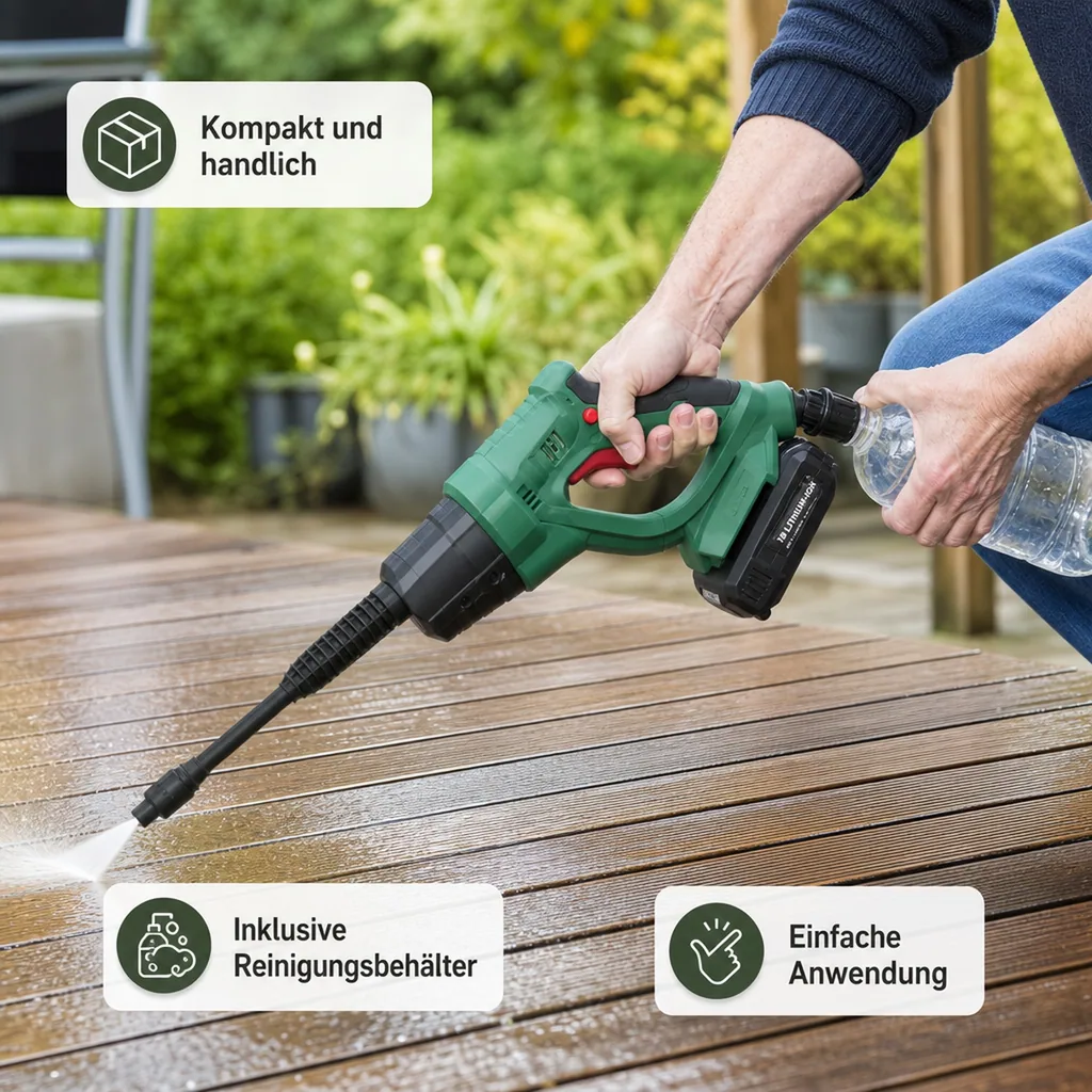 Hochdruckreiniger "Jet Nexx 2", 18 V Li-Ion, inklusive 18 Volt Li - Ion Akku 1,5 Ah und Ladegerät 2,4 A