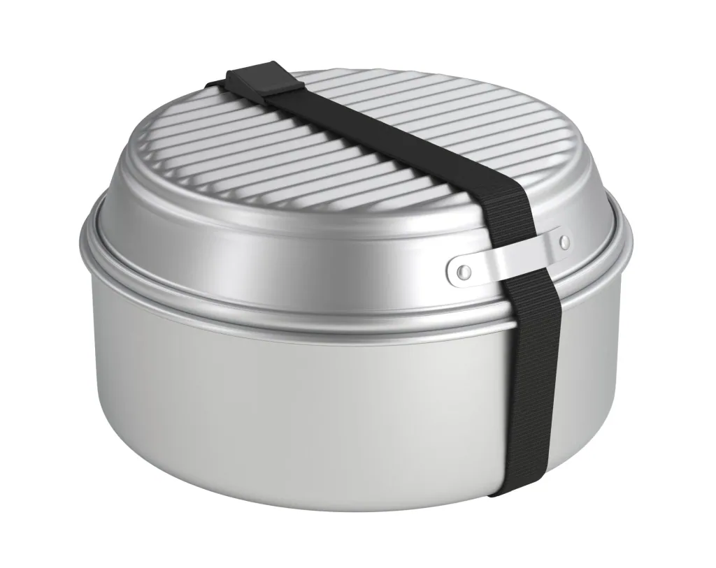 Trekking-Geschirrset aus eloxiertem Aluminium 5-teilig