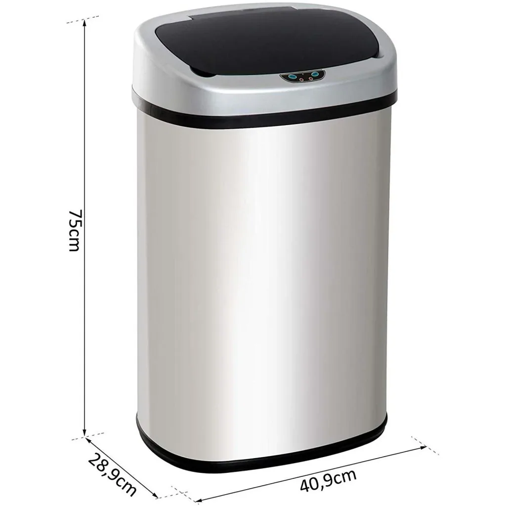 Mülleimer Automatik mit Infrarotsensor 58L Silber