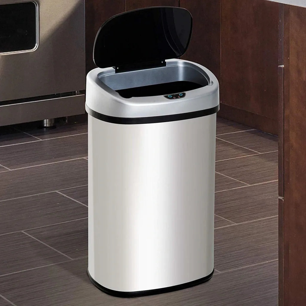 Mülleimer Automatik mit Infrarotsensor 58L Silber
