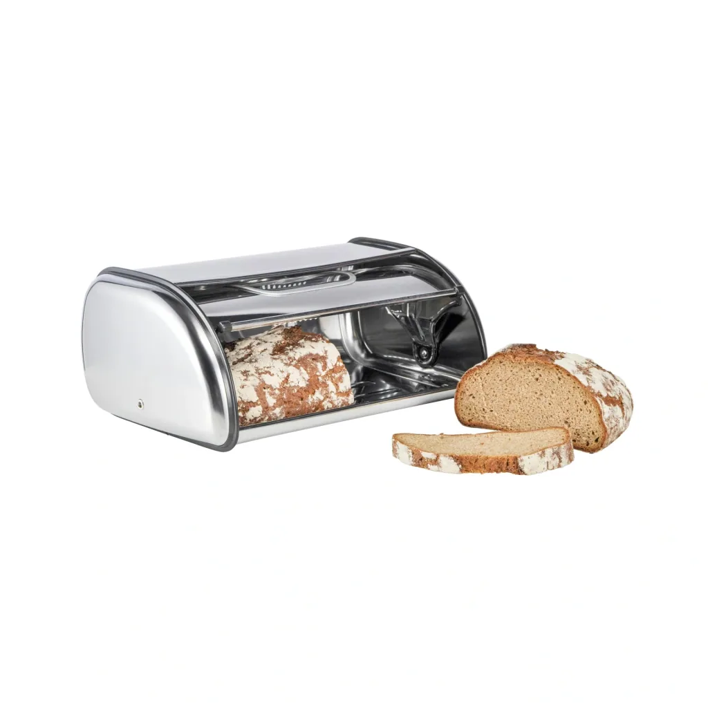 Edelstahl Brotkasten mit Fenster