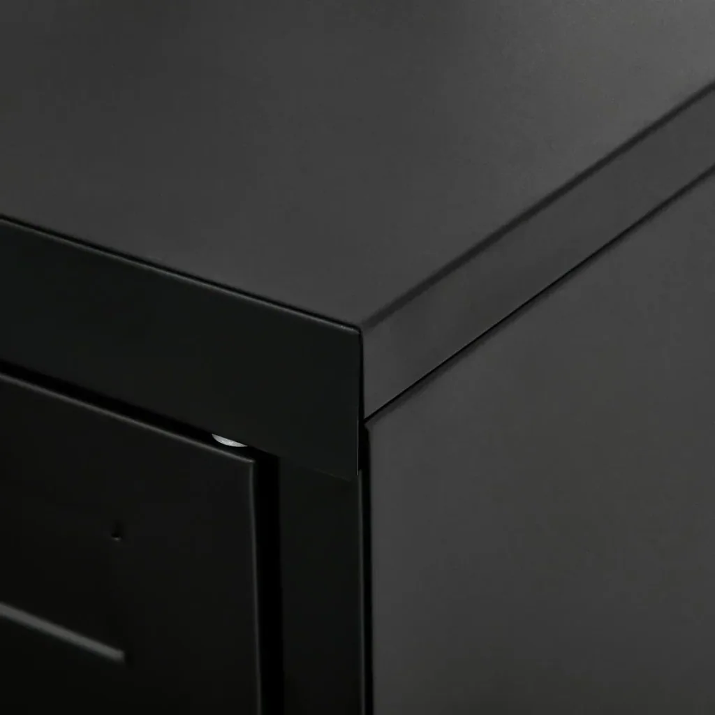 Sideboard Aktenschrank mit Lamellentüren Kleiderschrank Lagerschrank industriell Metall Schrank mit 2 verstellbaren Einl