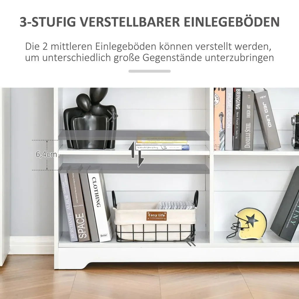 Sideboard Aktenschrank mit Lamellentüren Kleiderschrank Lagerschrank industriell Metall Schrank mit 2 verstellbaren Einl