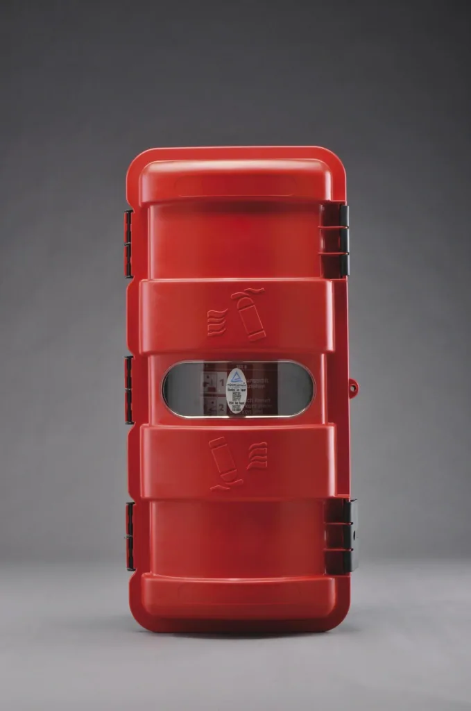 Feuerlöschkasten Bigbox für KFZ, Feuerlöscher bis 9 kg, mit Sichtfenster