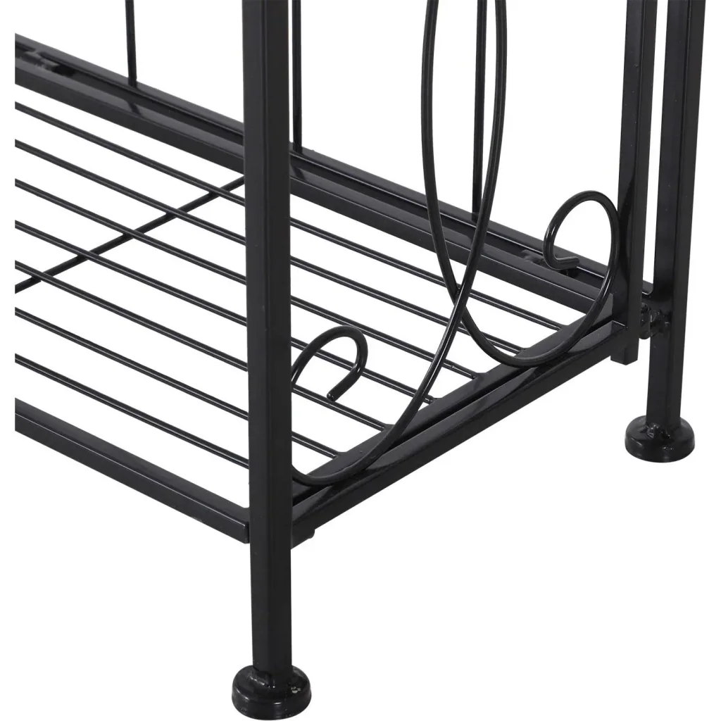 Standregal Bücherregal Lagerregal Pflanzregal Schuhregal faltbar Metall Schwarz 48 x 28 x 101,5 cm