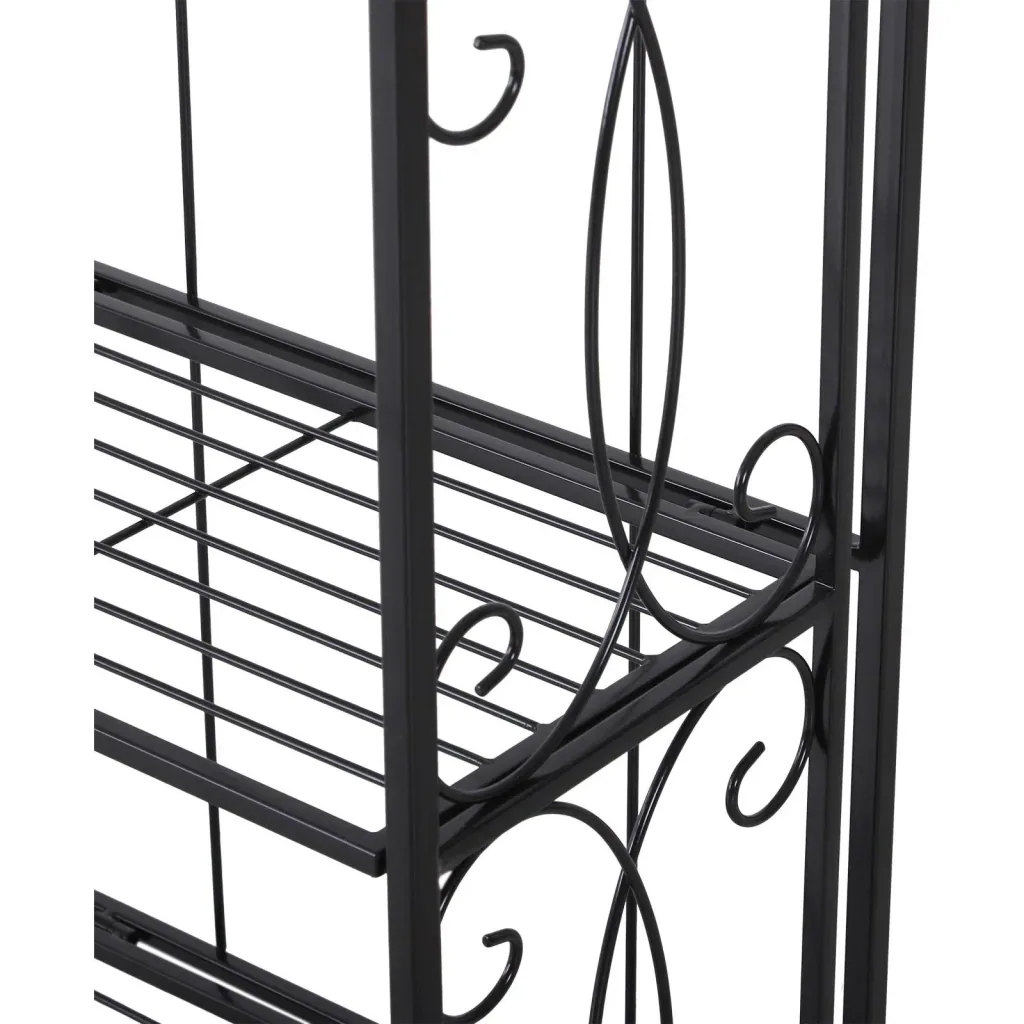 Standregal Bücherregal Lagerregal Pflanzregal Schuhregal faltbar Metall Schwarz 48 x 28 x 101,5 cm