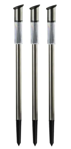 Solar-Gartenlampe, Edelstahl, 3er-Set
