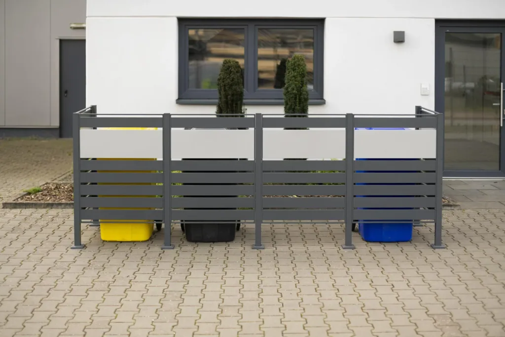 Mülltonnenverkleidung Planum 4er Box, 120 cm, antharzit