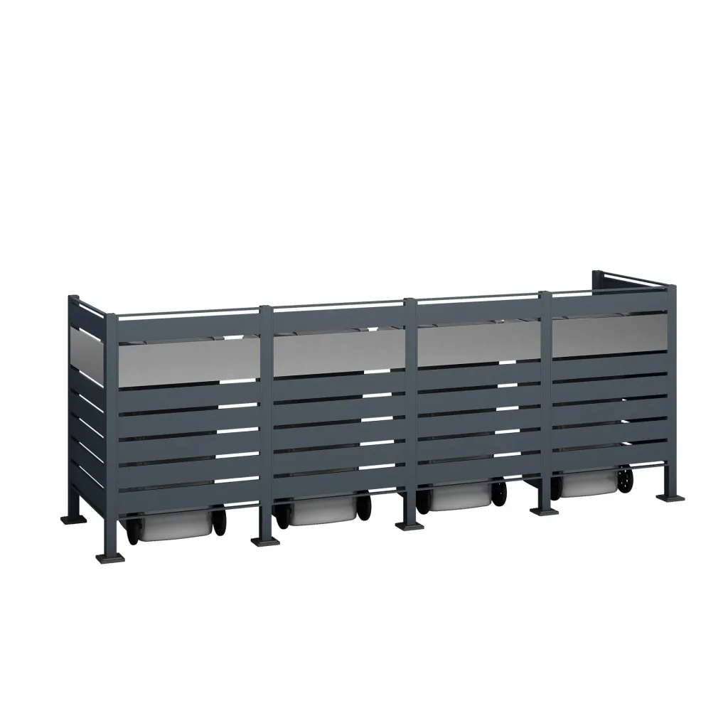 Mülltonnenverkleidung Planum 4er Box, 120 cm, antharzit