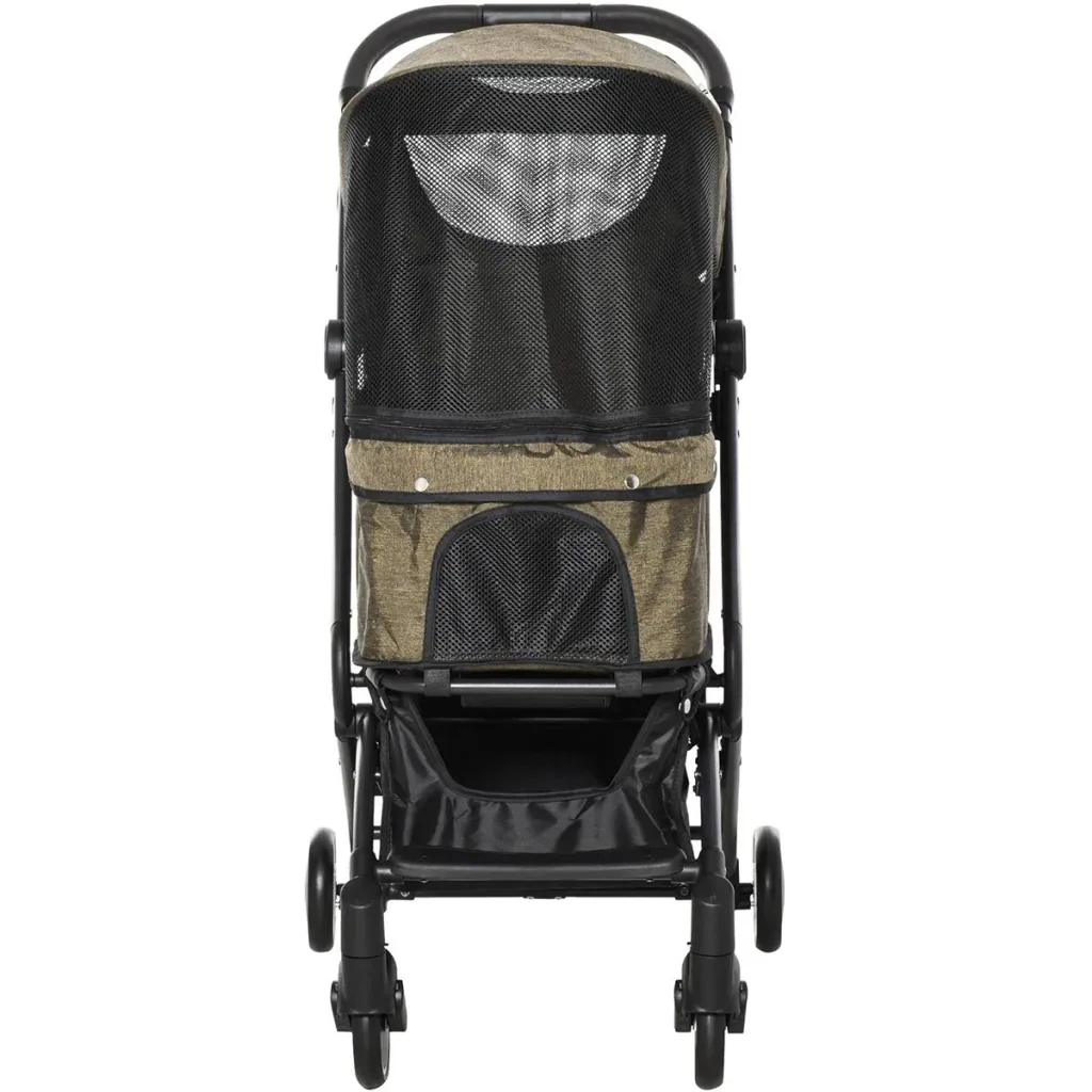 Haustierbuggy mit Klappfunktion braun, schwarz