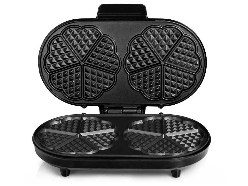 Doppel-Waffelautomat „WF-2120“, Herzwaffeln, 1200 Watt, Edelstahl