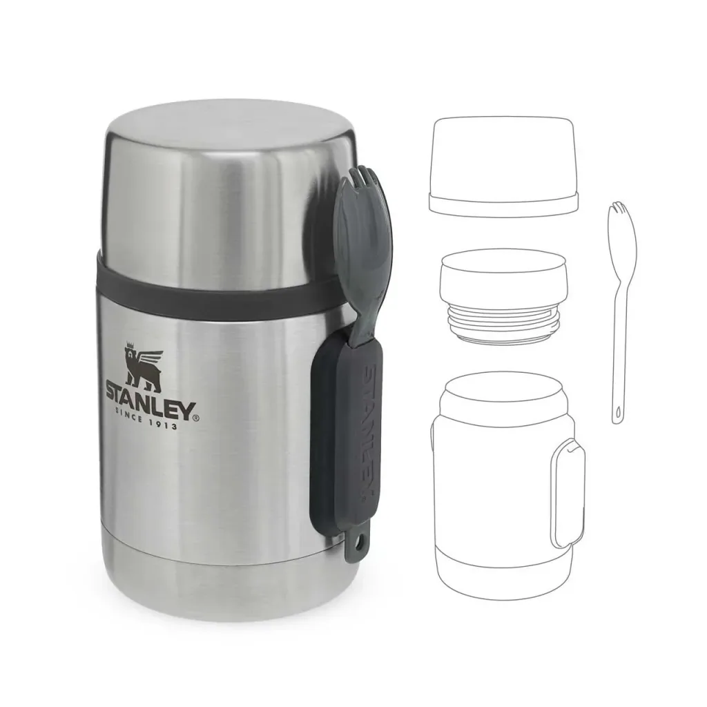 Adventure Food Jar, 532 ml, 18/8 Edelstahl, Vakuum-Isolation, Essbesteck, Kleinteilefach