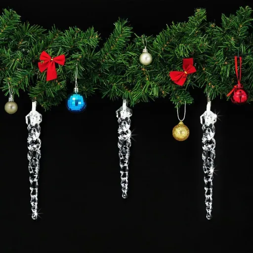 Weihnachts-Eiszapfen-Lichterkette 40 LED's 10,5m