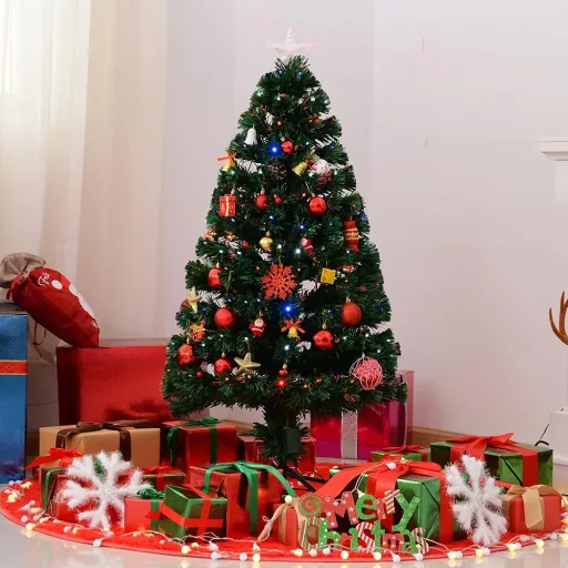 Weihnachtsbaum Tannenbaum 130 LEDs Stern Grün H120cm