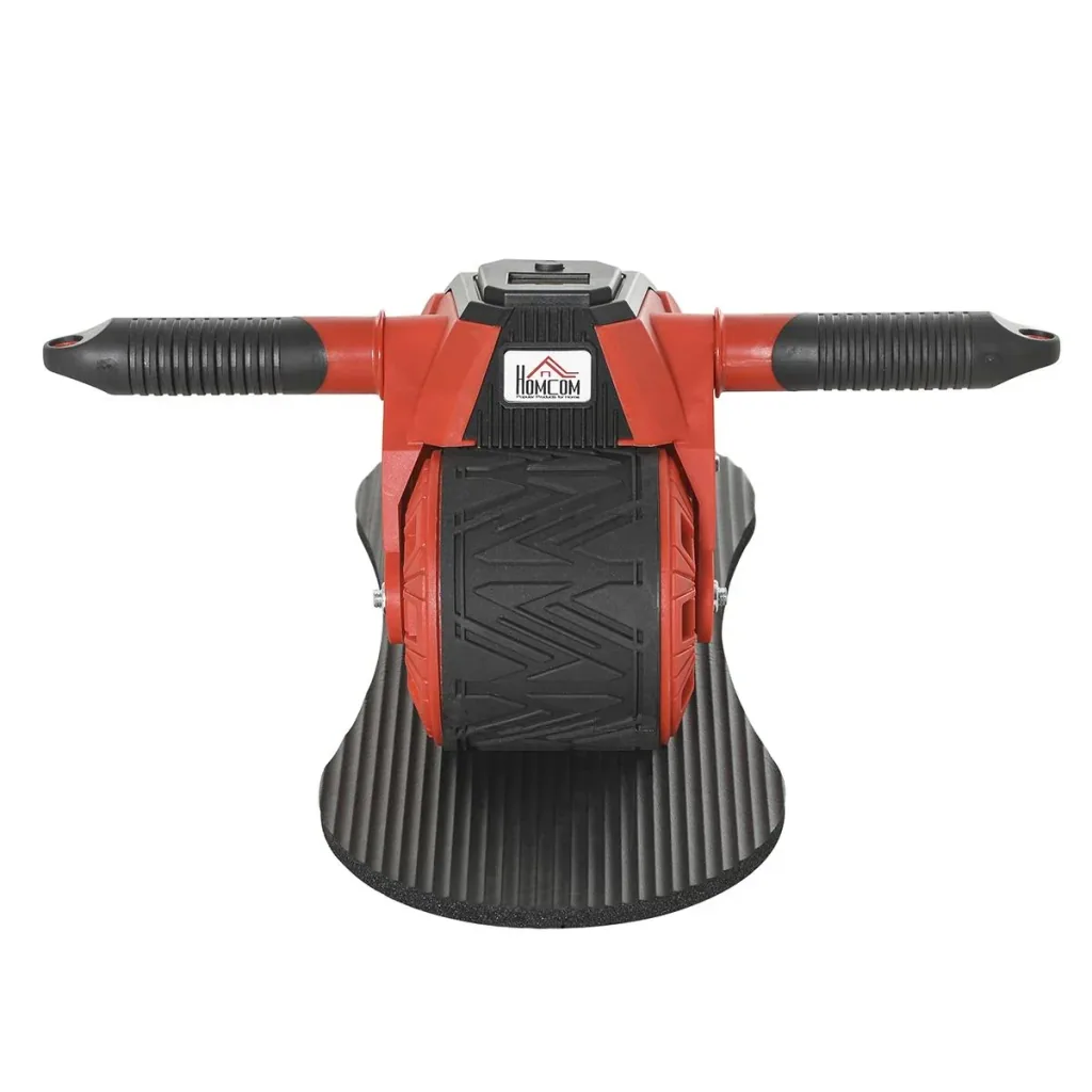 AB Roller Bauchtrainer Bauchroller Bauchmuskeltraining inkl. Kniematte Display ABS Gummi Rot 40 x 25 x 16 cm