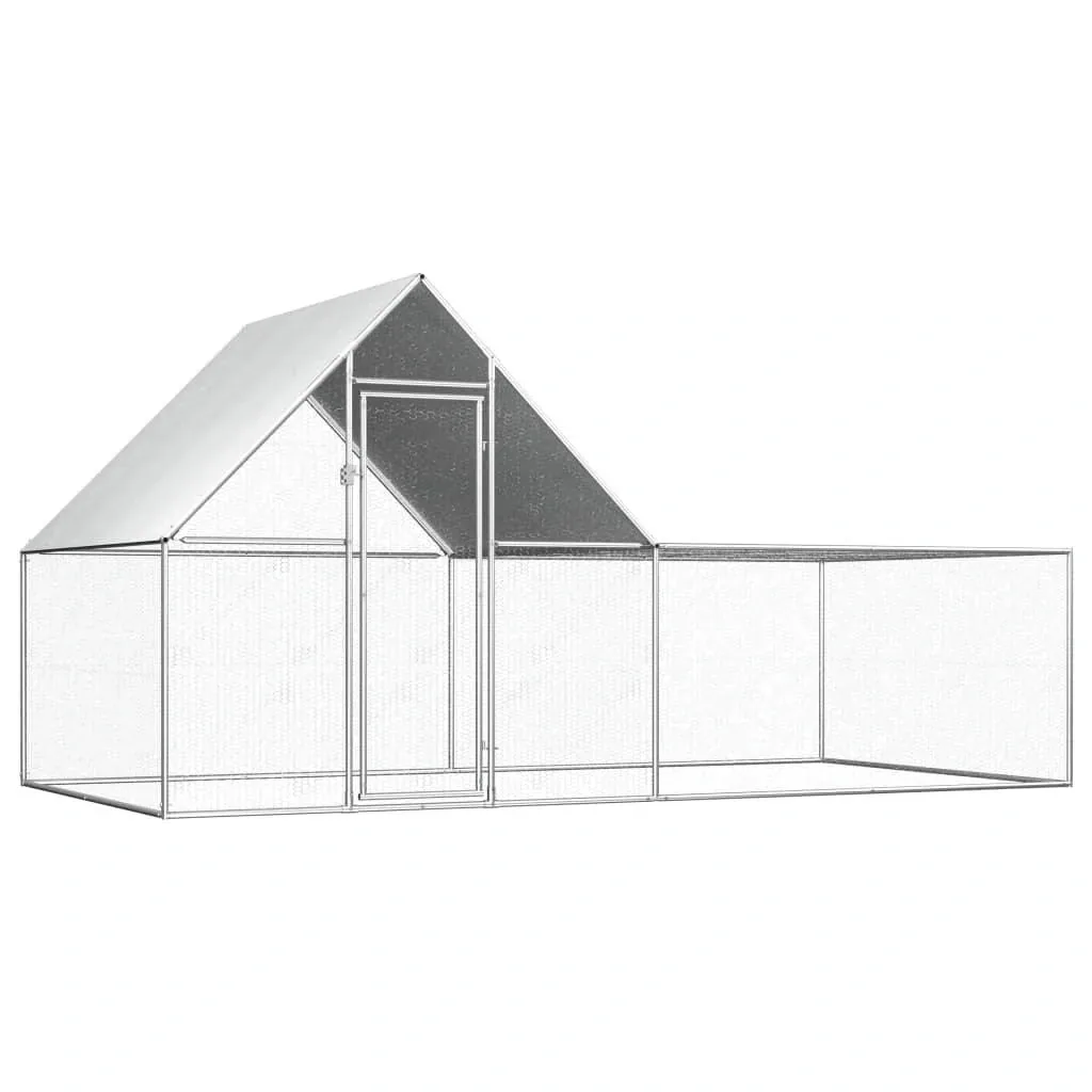 Hühnerstall 4x2x2 m aus verzinktem Stahl