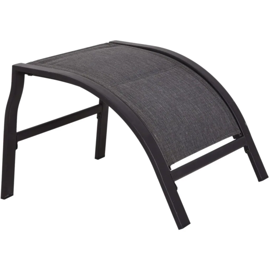 5 tlg, Gartengarnitur Gartensitzgruppe Gartentischset Gartenliege gepolstert Schwarz 2 x Sessel 2 x Hocker 1 x Tisch