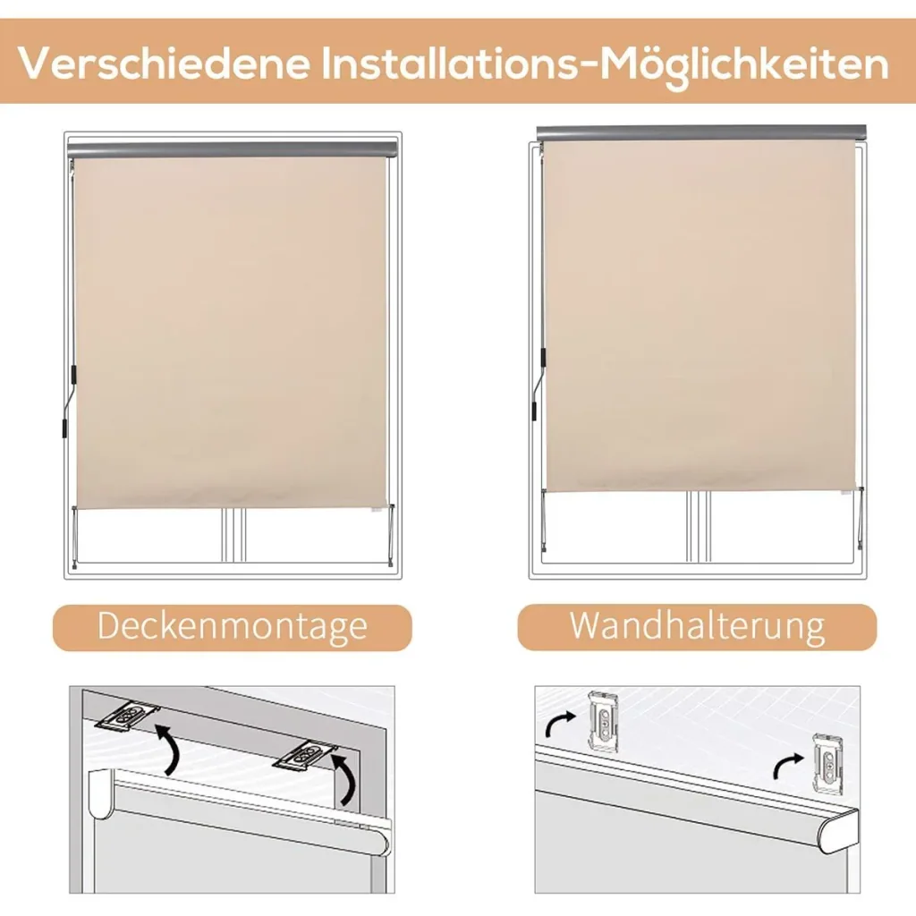 Senkrechtmarkise mit Handkurbel grau