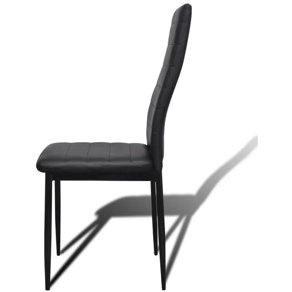 Esszimmerstühle 4-Sitzer Kunstleder schwarz