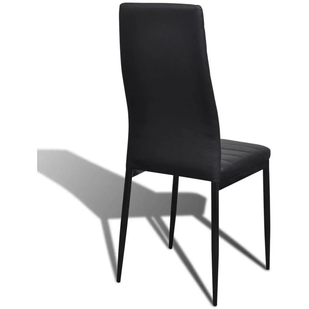 Esszimmerstühle 4-Sitzer Kunstleder schwarz
