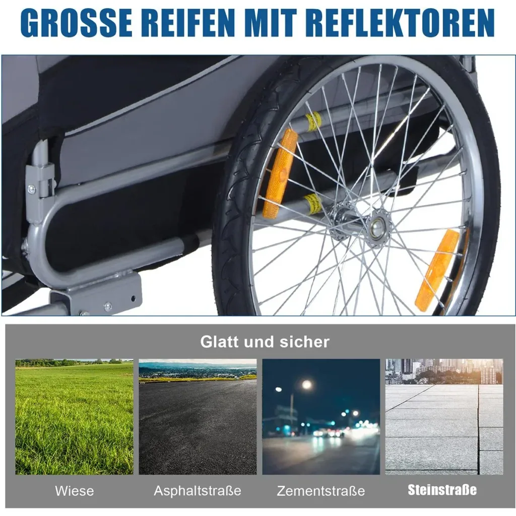 Fahrradanhänger für Hunde grau